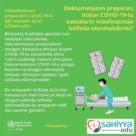 ÜST-dən "Deksametazon"la bağlı daha bir AÇIQLAMA