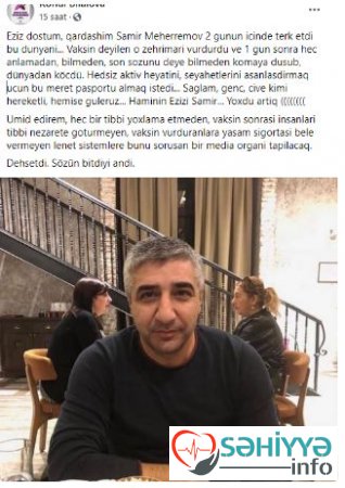 Azərbaycanda peyvənd vurduran kişi qəfil öldü - AÇIQLAMA+FOTO